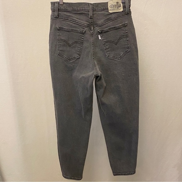 Levi’s 30 (US 10/11) Mom Jeans Silver Tab Gray High Rise Womens Stretch Tapered - Picture 14 of 15
